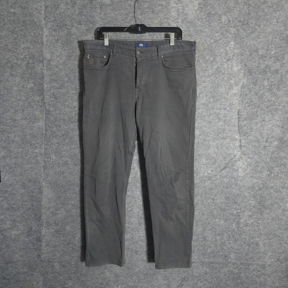 Spoke London Fives Pants Mens 36 Grey Regular Taper Tencel Stretch Chino Trouser